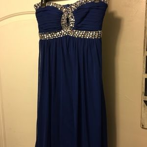 Rhinestone royal blue dress